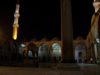 Courtyard of the Blue Mosque at night